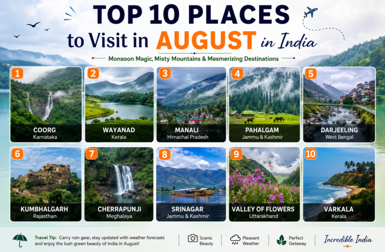 Top 10 Places to Visit in August in India