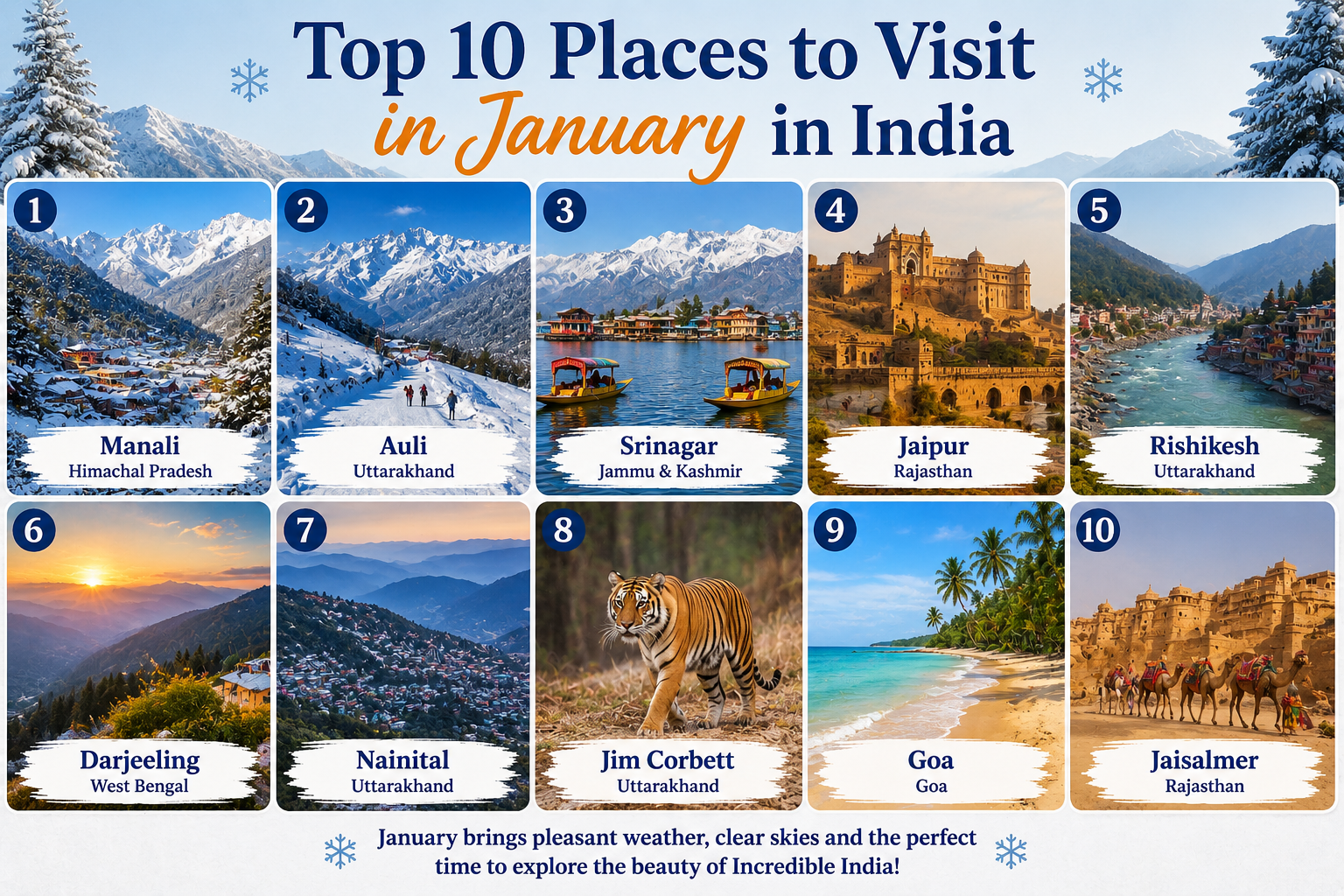 Top 10 Places to Visit in January in India