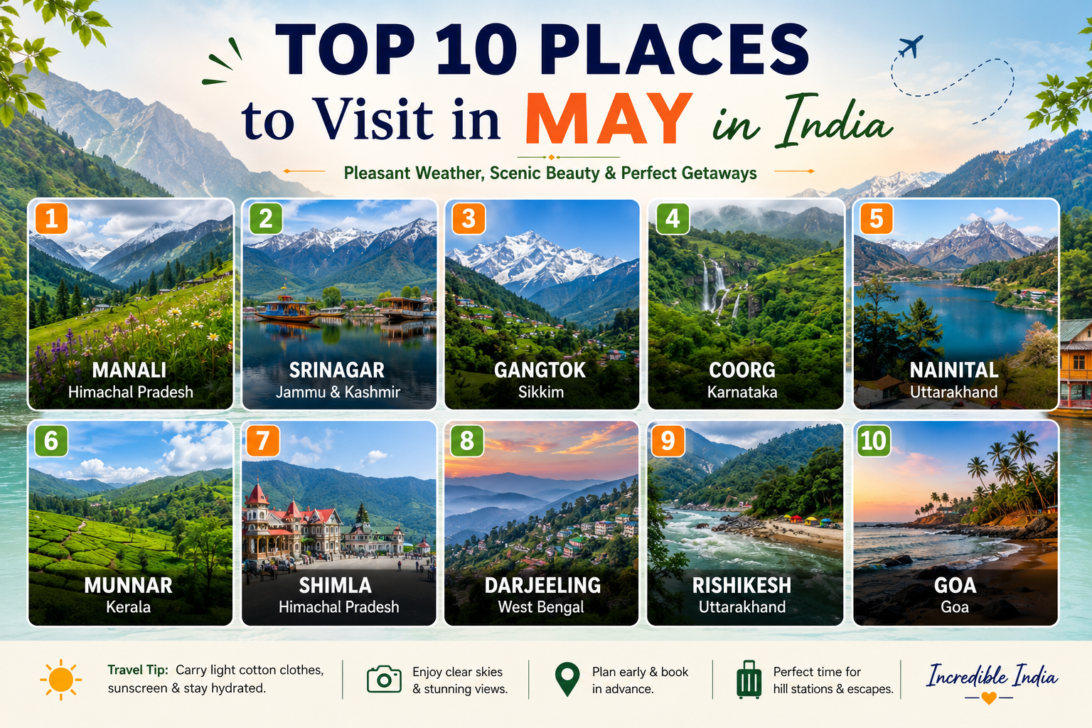 Top 10 Places to Visit in May in India
